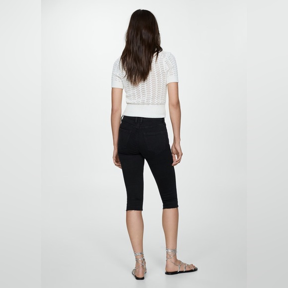 Mango Black capri slim fit jeans NWT - Picture 4 of 4
